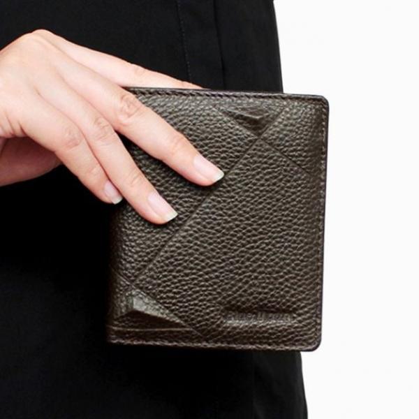 반지갑 중지갑 선물용 카드 명함 지갑 남성 브라운