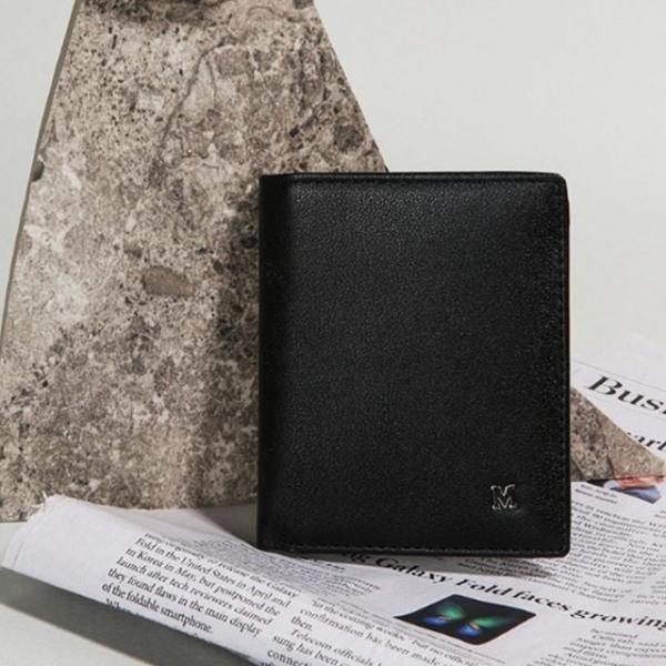 슬림 반지갑 중지갑 학생 심플 지갑 남자 블랙