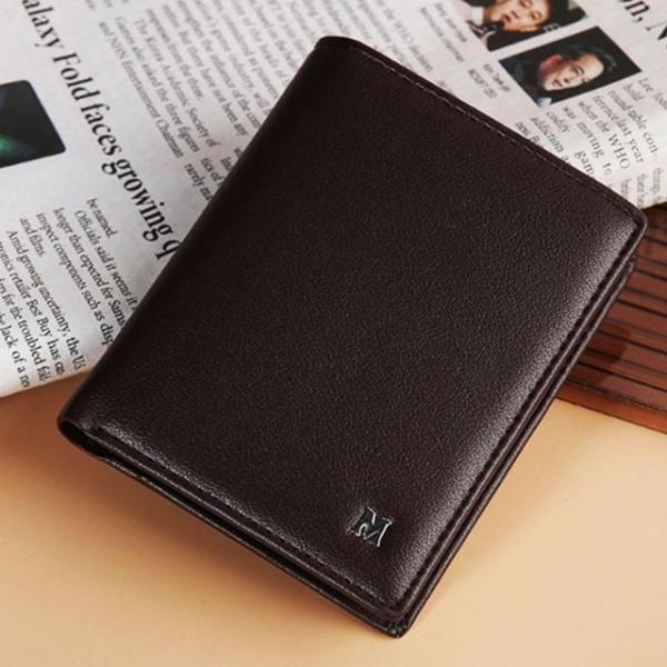 슬림 반지갑 중지갑 학생 심플 지갑 남자 브라운