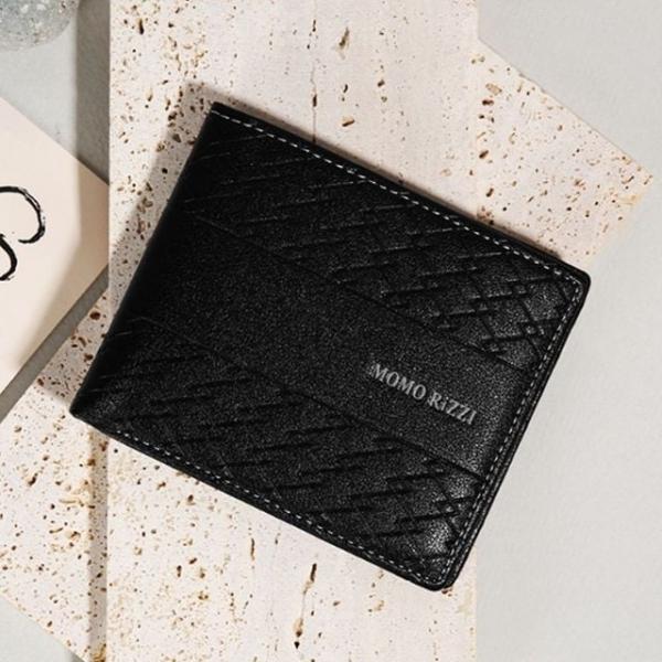 반지갑 지갑 아빠 생일 선물 패턴 명함 카드 블랙