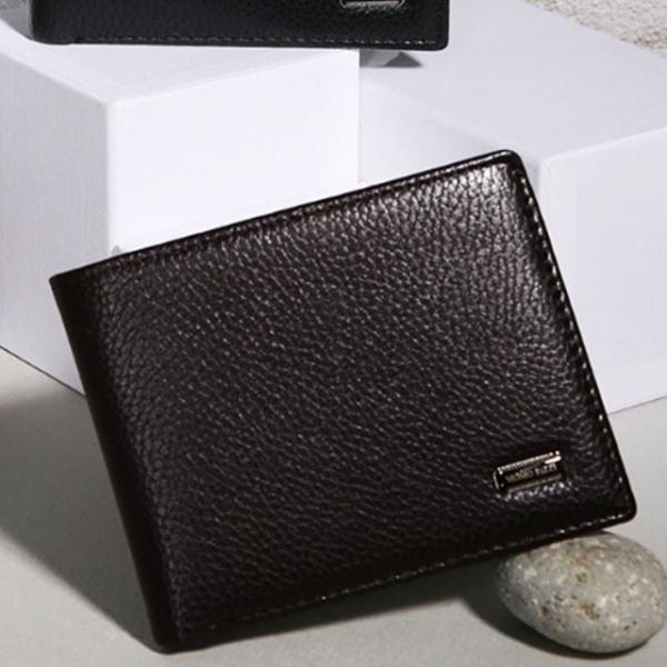 반지갑 선물용 남성 카드 지갑 슬림 브라운