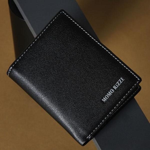 중지갑 슬림 스티치 학생 카드 지갑 반지갑 블랙