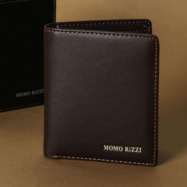 중지갑 슬림 스티치 학생 카드 지갑 반지갑 브라운