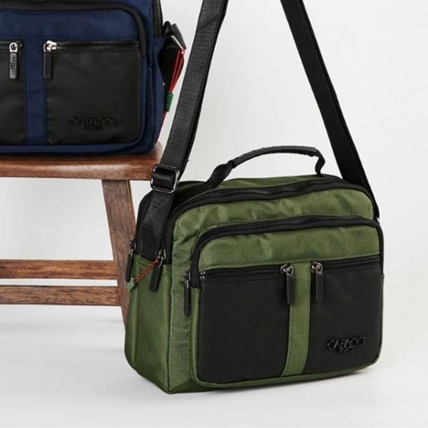 크로스 남성 출근 외근 외출 수납 노트븍 가방 그린