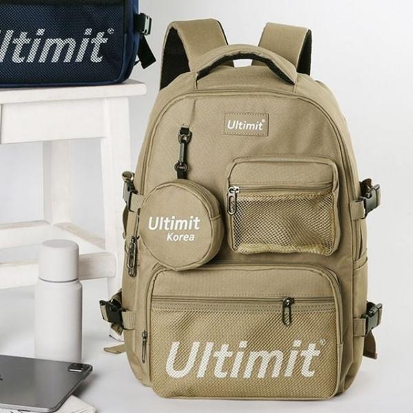 얼티미트 백팩 캐주얼 학생 포켓 가방 베이지
