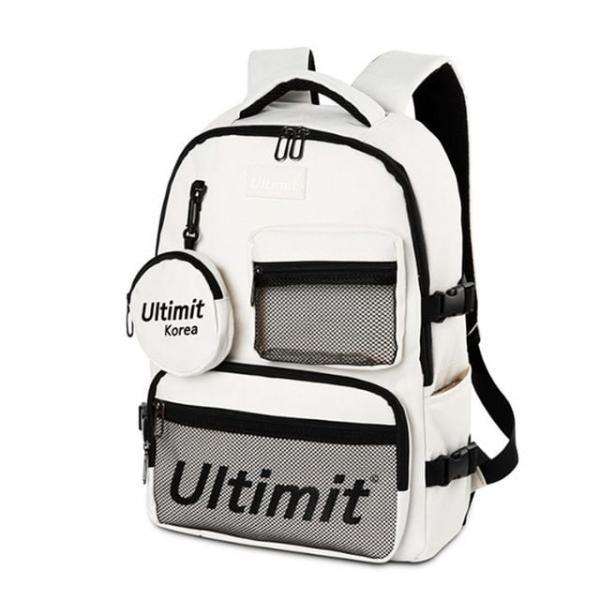 얼티미트 백팩 캐주얼 학생 포켓 가방 아이보리