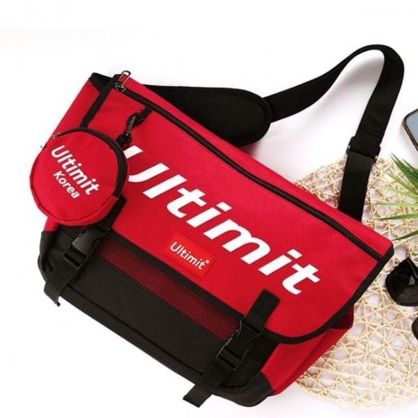 책가방 메신저백 학생 보조 파우치 가방 레드