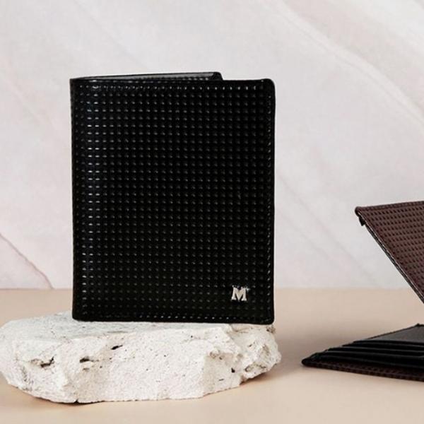 지갑 슬림 반지갑 중지갑 펀치 아빠 남성 선물 블랙