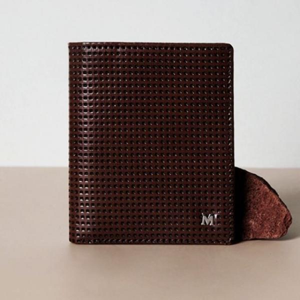 지갑 슬림 반지갑 중지갑 펀치 아빠 남성 선물 브라운