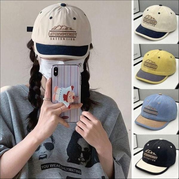 남녀공용 볼캡 숏챙모자 배색포인트 캐주얼 모자