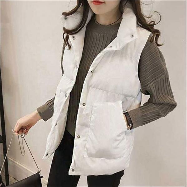 여성 하이넥 겨울 패딩조끼 방한 레이어드 아우터 2색