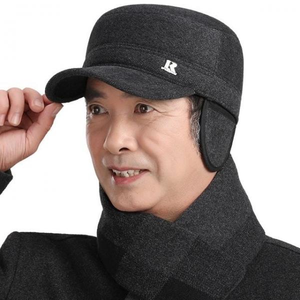 남성 R 라벨 귀달이 모자 방한모