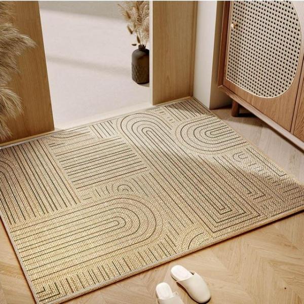 따뜻한 베이지톤 내추럴한  홈 리빙 매트 (리넨)
