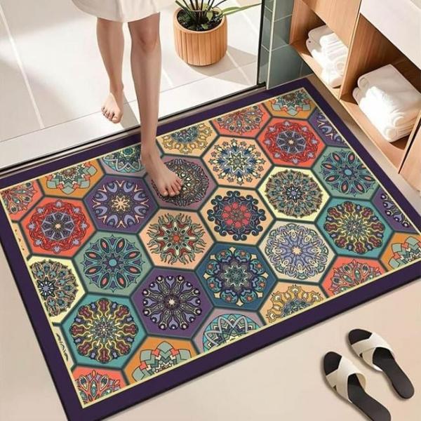 다채로운 색상 독특한 기하학적문양 포인트 리빙 매트