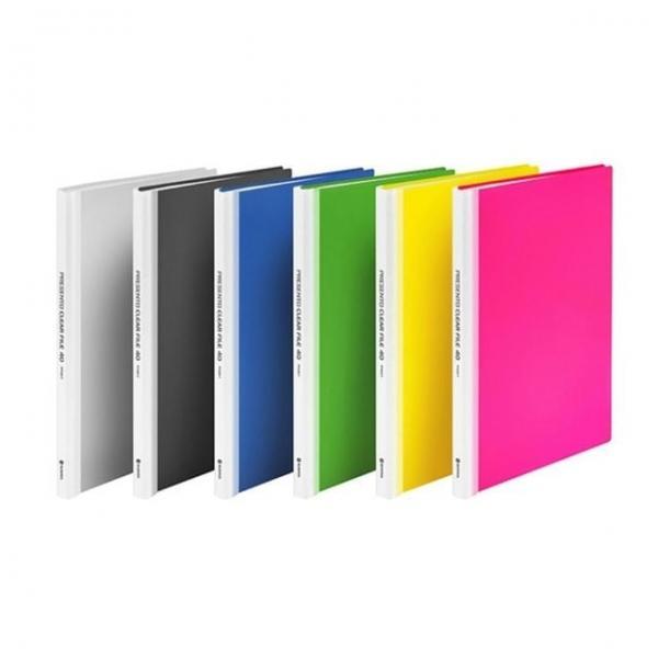 6색 1개 A4 클리어화일 40매 파일케이스 보고서 서류 악보 문서 파일 홀더