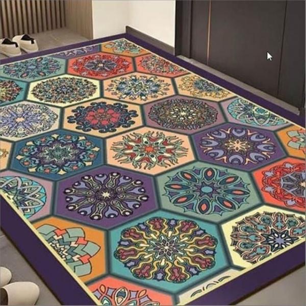 러그 카펫트 리빙룸 기하학 패턴 세련된 컬러 발판 러그