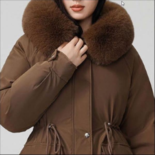 여성 퍼 탈부착 패딩 아우터 겨울 허리스트링 세련된 숏패딩 4색