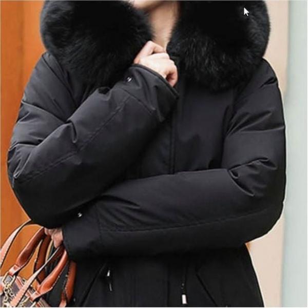 여성 패딩 점퍼 허리스트링 이중잠금 미디 기장 아우터 3컬러