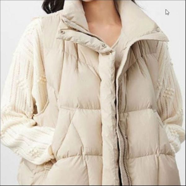 여성 패딩조끼 하이넥 덕다운 오리털 쪼끼 겨울 아우터 레이어드 3색