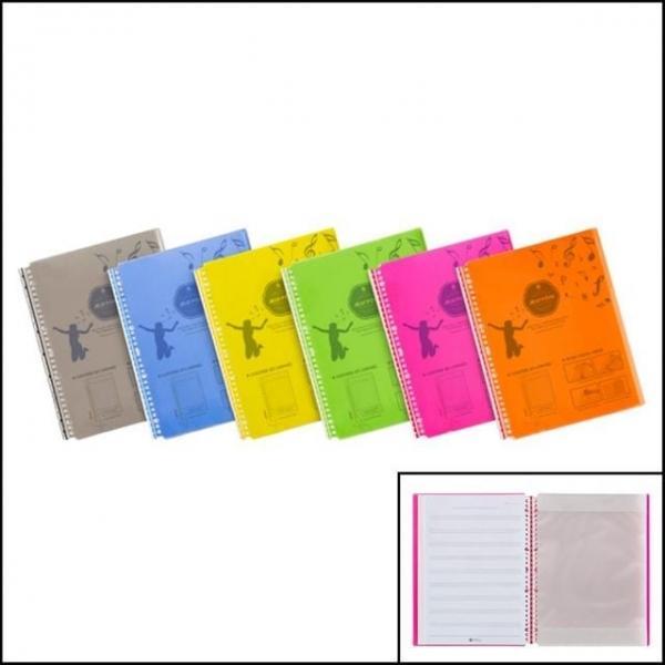 6색 1개 A4 악보화일 40매 악보 고정 필기 파일케이스 30공 스프링화일