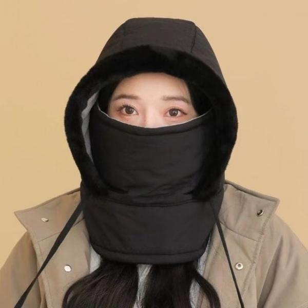 (보리별) 방풍 후드워머 패딩 모자 귀달이 방한 나일론 트루퍼햇 군밤모자 스키장 라이더