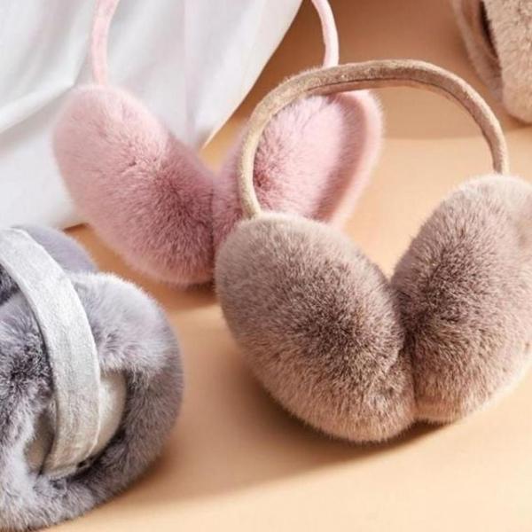로맨틱 퍼 겨울 접이식 귀마개 귀도리 방한 귀덮개