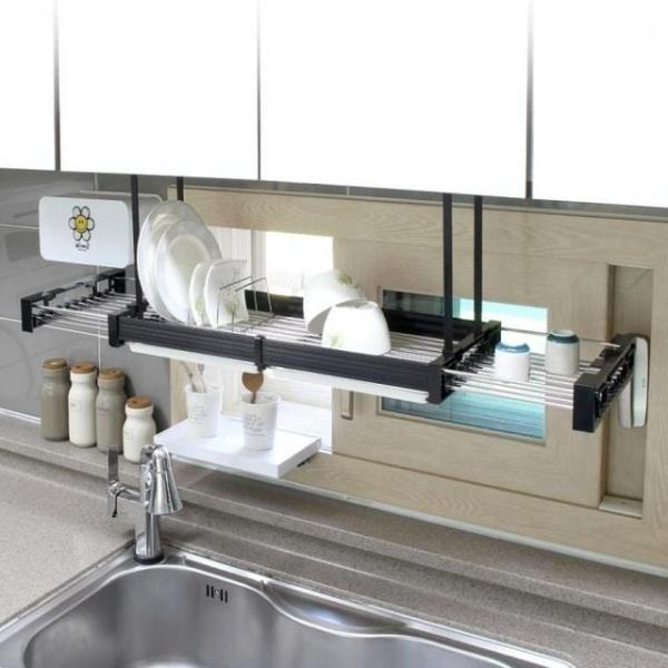 슬라이드 주방 식기 건조대 언더 씽크대 선반 정리대