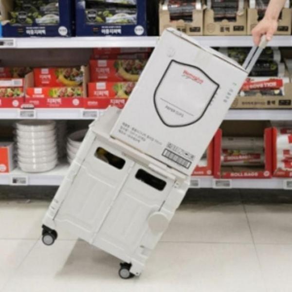 뚜껑 일체형 접이식 장바구니 쇼핑 카트 로프 핸드카트