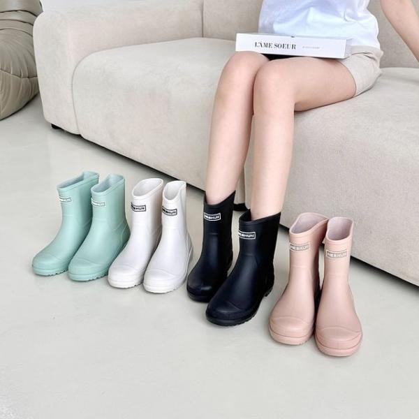 데일리 컬러 레인부츠 여성 방수장화 미들워커 부츠