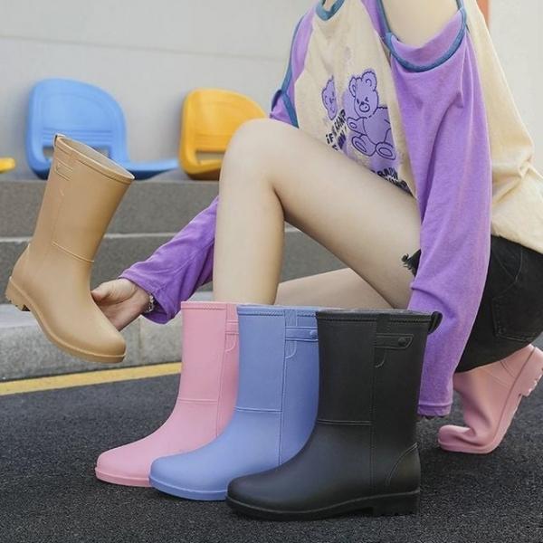 컬러 레인부츠 여성 중장화 방수 부츠 비올때장화