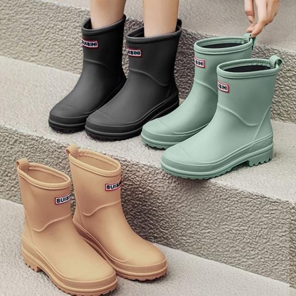 컬러레인부츠 여성 방수장화 미들부츠 패션우비신발
