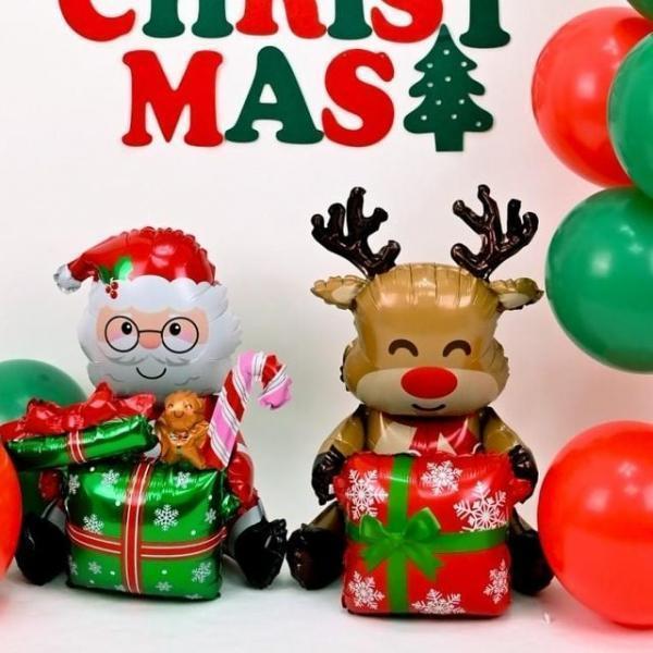 크리스마스은박풍선 선물 christmas 루돌프 은박 산타 장식 용품 크리스마스 풍선 파티