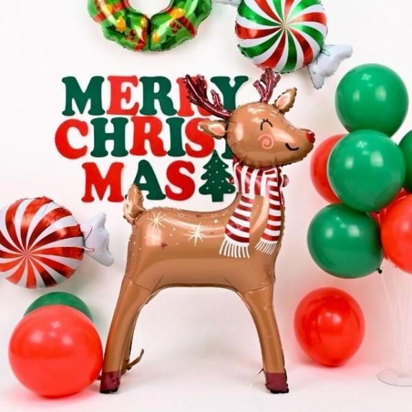 입체루돌프은박풍선 초대형 christmas 파티 사슴 크리스마스 루돌프 풍선 은박 용품 장식