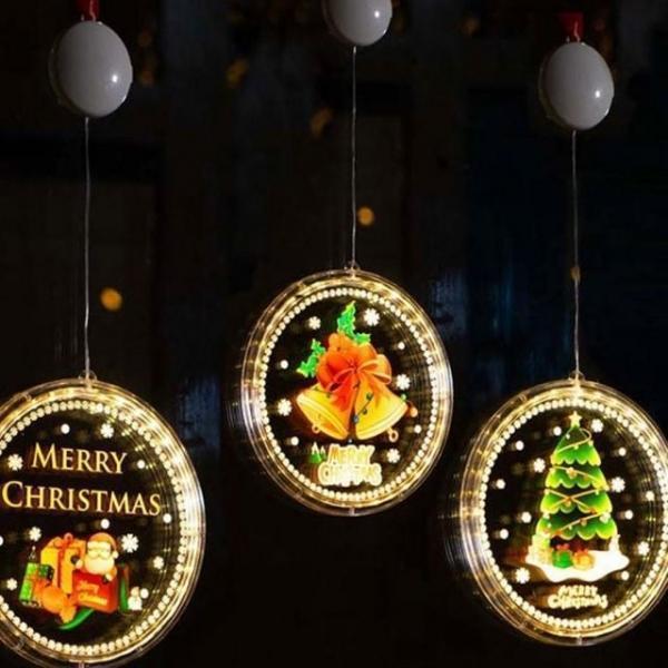 3D 원형 크리스마스 컬러 데코 LED 조명 21cm 대형 성탄절 교회 커피숍 크리스마스 성탄절 LED