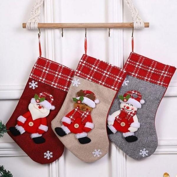 크리스마스 데코 선물 양말 성탄절 산타 루돌프 교회 어린이집 유치원 데코 산타 성탄절 양말 크리스마스