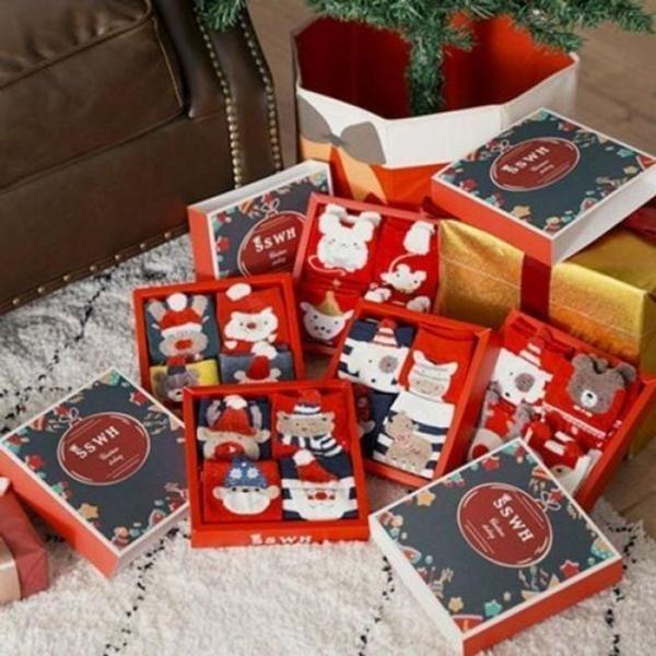 크리스마스 양말세트 4켤레 선물 성탄절 남여공용 양말 남자 여자 여성 양말 세트 크리스마스 선물