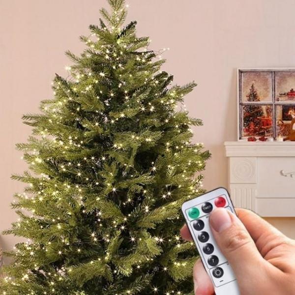 LED 100구 검정선 USB 지네 전구 2.5m 리모컨포함 와이어 인테리어 크리스마스 전구 LED