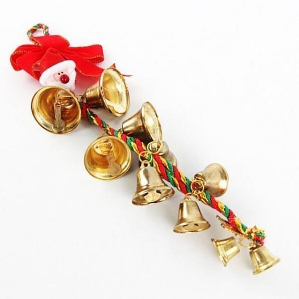 크리스마스 산타 리본 10P 소리 종 트리 집 장식 소품 인테리어 리본 트리 장식 벽걸이 품 소리종