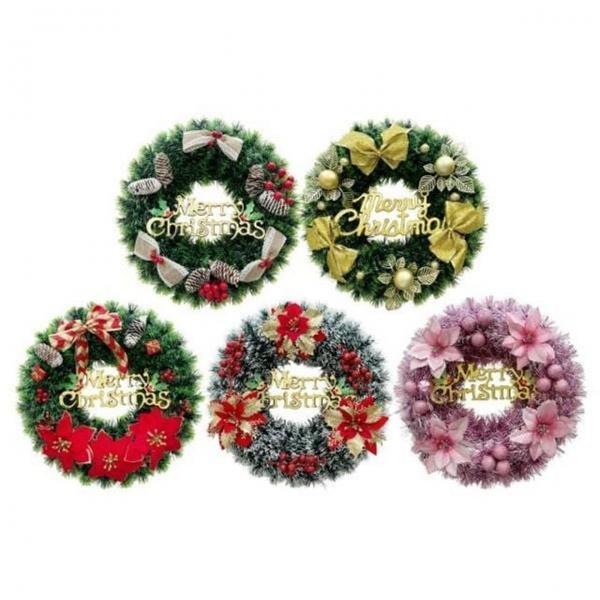 풍성하고 걸기편한 크리스마스 원형 리스 포토존 문장식 문트리 벽트리 장식 벽난로 화한 건물 데코 문트리