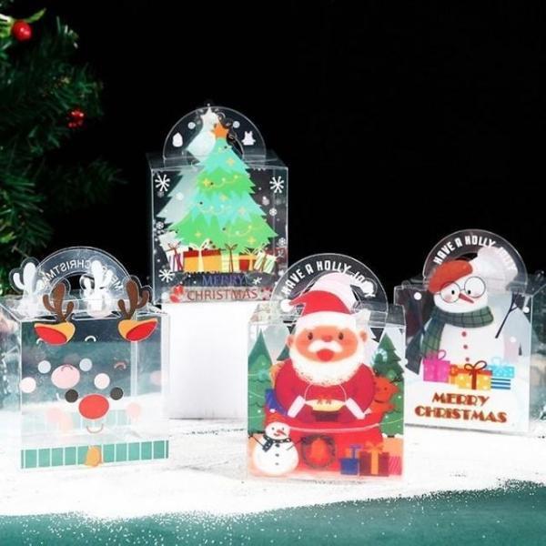 크리스마스 플라스틱 포장 박스 성탄절 선물 구디백 간식 상자 어린이집 루돌프 산타 상자 성탄절