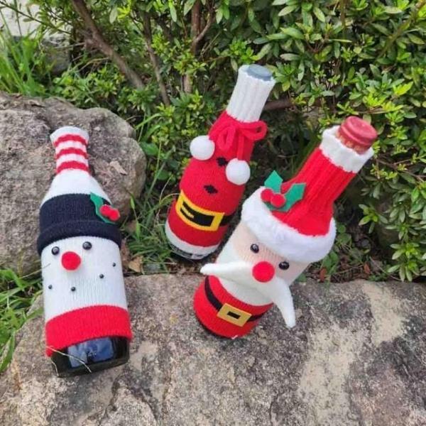 크리스마스 데코 와인병장식 와인커버 성탄절 장식 무드 병커버 데코주머니 와인