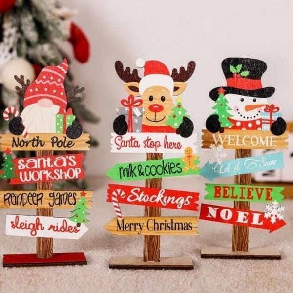 크리스마스장식표지판A christmas 소품 크리스마스 산타 루돌프 용품 데코 파티 장식 눈사람