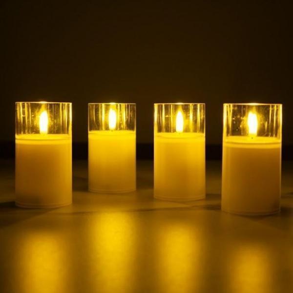 리얼LED양초 대형11.5cm 베이지 프로포즈 장식 할로윈 크리스마스 파티용품 led초 생일