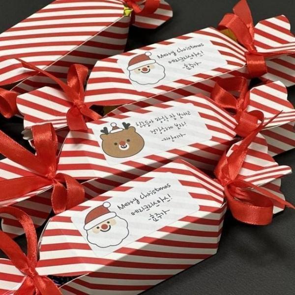 크리스마스 선물 캔디 구디백 맞춤 커스텀 포장 어린이집 유치원 답례품 과자 세트 간식 꾸러미 봉투