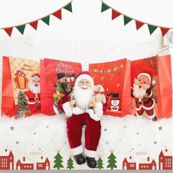 2024년 크리스마스종이가방 종이백 선물상자 쇼핑백 32x26 가방 박스 봉투 포장지 선물 상자 쇼핑백