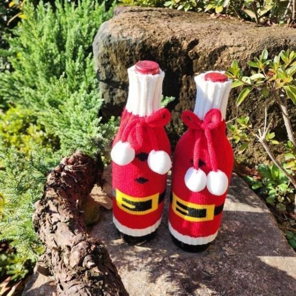 크리스마스 산타 와인커버 데코 성탄절 병장식 커버 크리스마스 단체 무드 주머니 분위기 와인