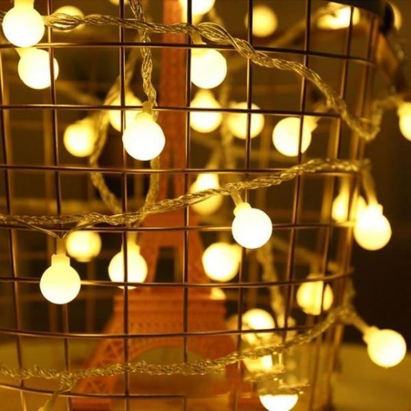 40구 LED 구슬 앵두 가랜드 전구 6M 웜색 LED 컬러전구 무드등 장식 크리스마스트리 조명 램프