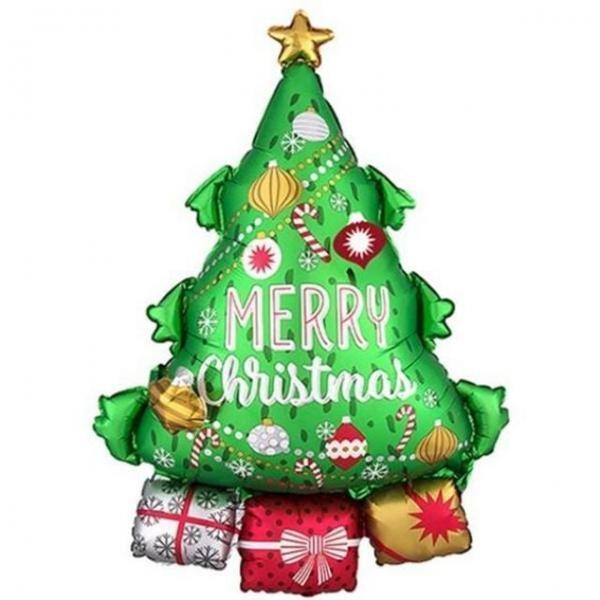 메리 크리스마스 선물 트리 은박풍선 크리스마스 아침 일어나자 마자 눈 앞에 선물이 가득하면 세상 행복