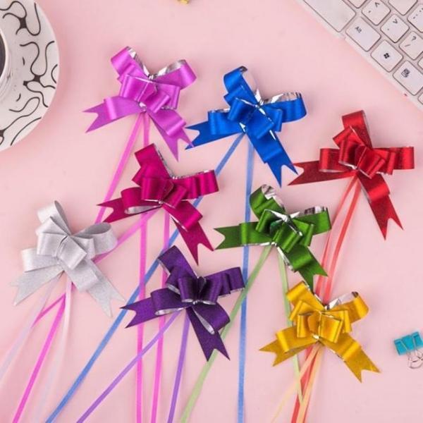 당기는 1초 완성 반짝이 리본장식 6cm 만들기 장식 크리스마스 리본 포장 화이트데이 발렌타인데이