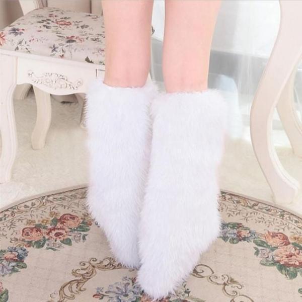 산타걸발토시 밍크화이트 용품 부츠 발토시 의상 흰색토시 산타 양말 christmas 파티 레그워머